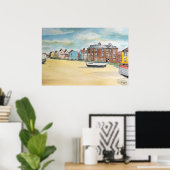 Aldeburgh Beach – Kustmuur Kunst Poster (Thuiskantoor)