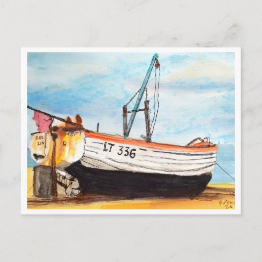 Aldeburgh, Boot op het strand – Kustkunst Briefkaart (Voorkant)
