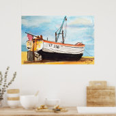 Aldeburgh Boot op Strand – Aquarel Kust Poster (Keuken)