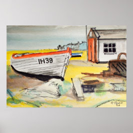 Aldeburgh Boot op Strand – Kustgezicht Poster