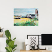 Aldeburgh boten op het strand poster (Thuiskantoor)