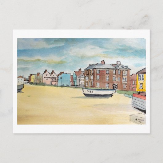 Aldeburgh boten op het strand Suffolk kust kunst Briefkaart (Voorkant)