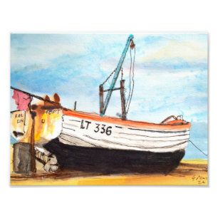 Aldeburgh Shingle Beach Vissersboot Foto Afdruk