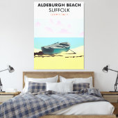 Aldeburgh Strand Suffolk Canvas Afdruk (Insitu (Slaapkamer))