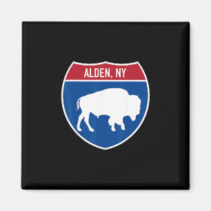 Alden New York Buffalo Ny Snelweg Interstate Bord  Magneet