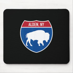 Alden New York Buffalo Ny Snelweg Interstate Bord Muismat