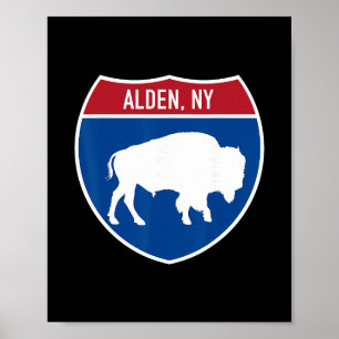 Alden New York Buffalo Ny Snelweg Interstate Bord  Poster