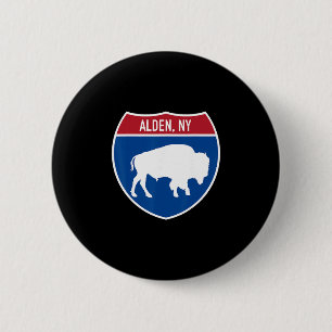 Alden New York Buffalo Ny Snelweg Interstate Bord Ronde Button 5,7 Cm