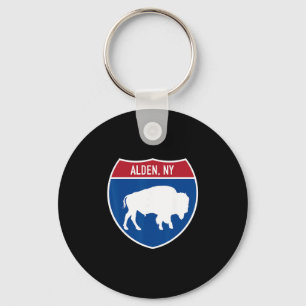 Alden New York Buffalo Ny Snelweg Interstate Bord Sleutelhanger