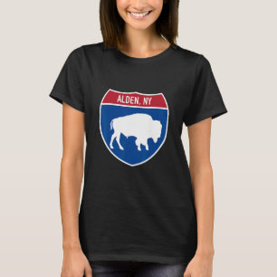 Alden New York Buffalo Ny Snelweg Interstate Bord T-shirt