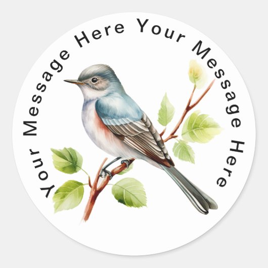 Alder Flycatcher Ronde Sticker (Voorkant)