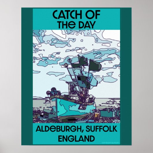 Alderburgh Suffolk Beach Art Poster (Voorkant)