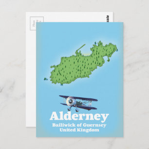 Alderney Bailiwick of Guernsey United Kingdom Map Briefkaart
