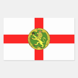 Alderney flag Guernsey symbool brits Rechthoekige Sticker