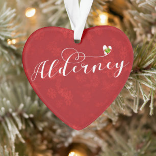 Alderney Flag Heart, Kanaaleilanden Ornament