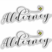 Alderney Flag Heart, Kanaaleilanden Sticker (Voorkant)
