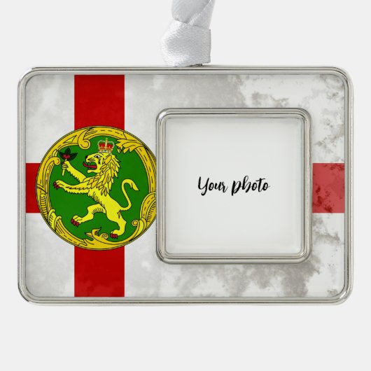 Alderney Verzilverd Omlijst Ornament (Voorkant)