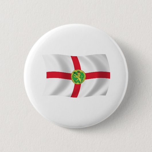 Alderney Vlag Knop Ronde Button 5,7 Cm (Voorkant)