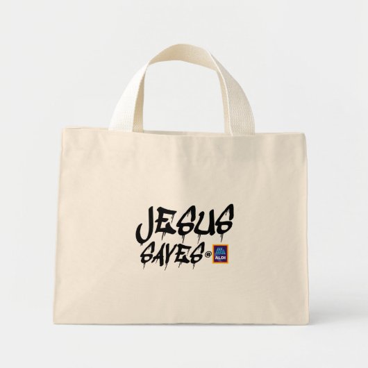 Aldi "Jesus saves" tote bag (Voorkant)