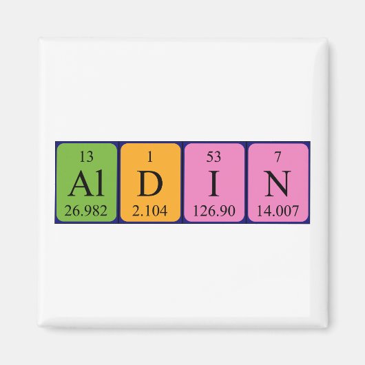 Aldin periodiek table name magnet (Voorkant)