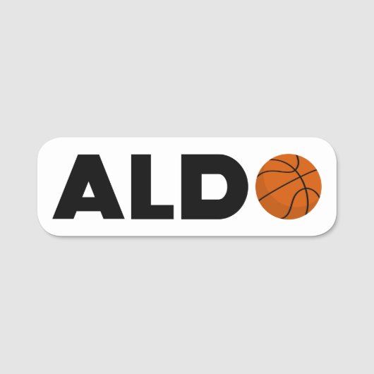 Aldo Basketball Naamplaatje (Voorkant)