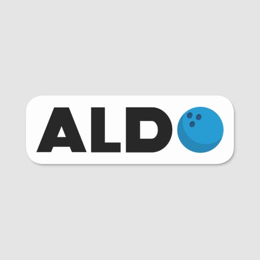 Aldo bowling naamplaatje (Voorkant)