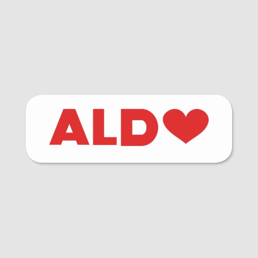 Aldo Love Naamplaatje (Voorkant)