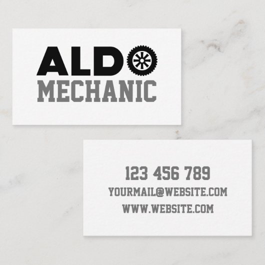 Aldo Mechanic Visitekaartje (Voorkant / Achterkant)