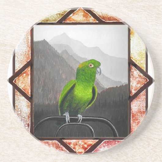 Aldo My Amazon Parrot Zandsteen Onderzetter (Voorkant)