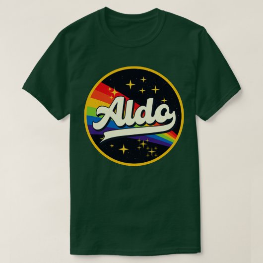Aldo Rainbow in ruimte  stijl T-shirt (Design voorkant)