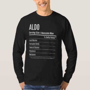 Aldo Serving Maat Voeding Etiket Calorieën T-shirt