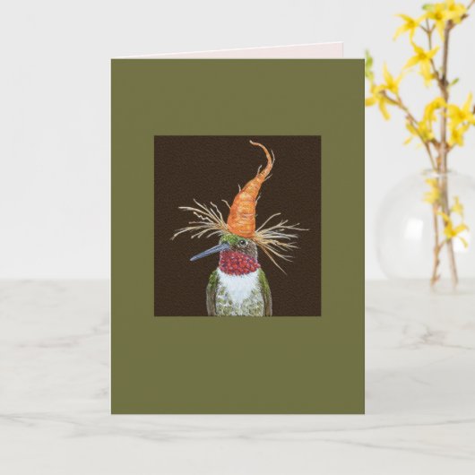 Aldous de kolibrierkaart kaart (Gele Bloem)