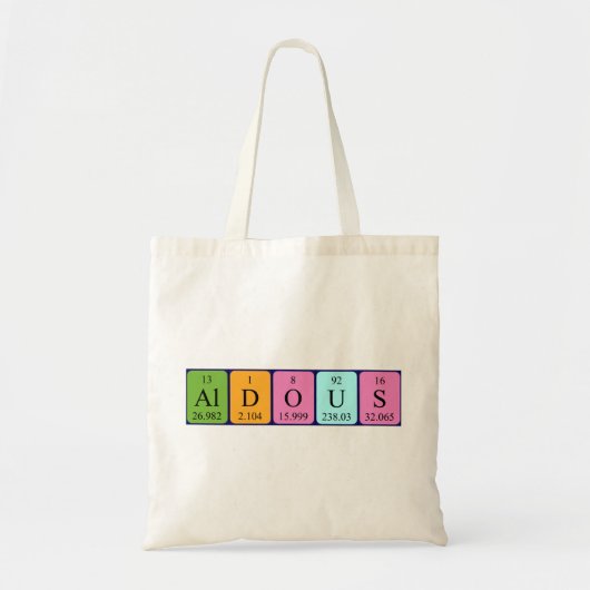 Aldous periodieke table name canvas tas (Voorkant)