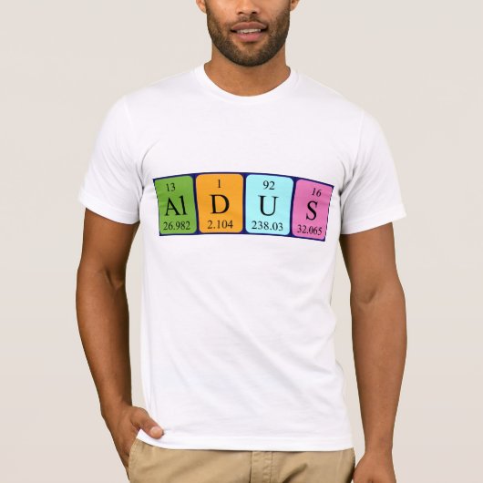 Aldus periodiek shirt van de tabelnaam (Voorkant)