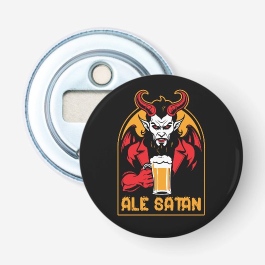 Ale Satan - Bierdrinken Button Flesopener (Voorkant)
