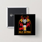 Ale Satan - Bierdrinken Vierkante Button 5,1 Cm (Voorkant /achterkant)