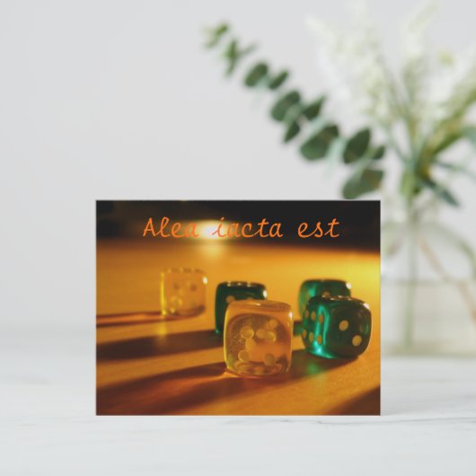 Alea iacta est briefkaart (Staand voorkant)