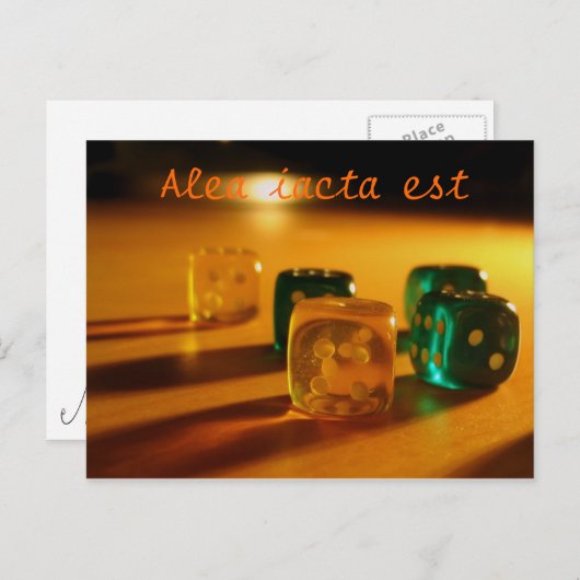 Alea iacta est briefkaart (Voorkant / Achterkant)