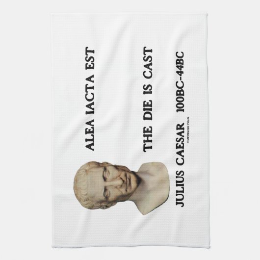 Alea Iacta Est the Die is Cast Caesar Theedoek (Verticaal)