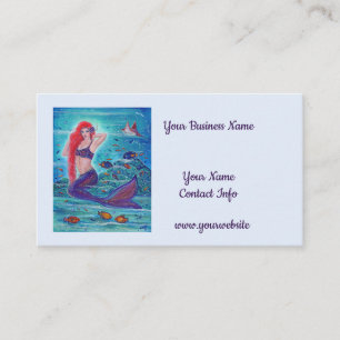 Aleanna Mermaid met tropische vis van Renee Lavoie Visitekaartje