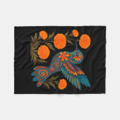 Alebrije Hummingbird Flower Mexican Folk Art Bird Fleece Deken (Voorkant (Horizontaal))