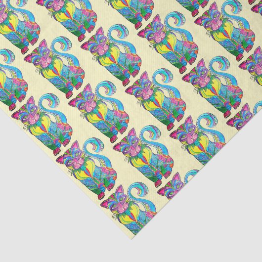 Alebrije katten - Weefselpapier Tissuepapier (Detail)