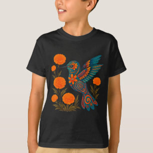 Alebrije Kolibrie Bloem Mexicaanse Volks Kunst Vog T-shirt