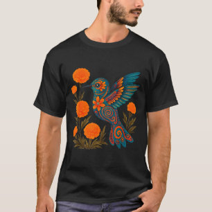 Alebrije Kolibrie Bloem Mexicaanse Volks Kunst Vog T-shirt