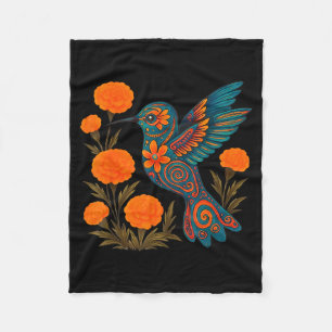 Alebrije Kolibrie Bloem Mexicaanse Volkskunst Voge Fleece Deken