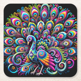 Alebrije Pavo Real Kartonnen Onderzetters