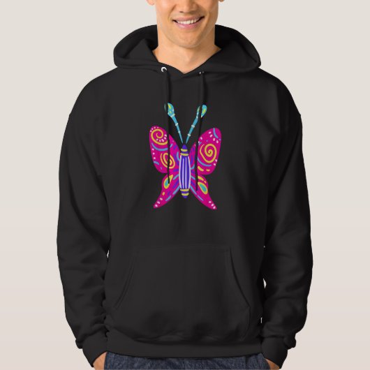 Alebrijes Fantasy Figure Animal Sculpture Butterfl Hoodie (Voorkant)
