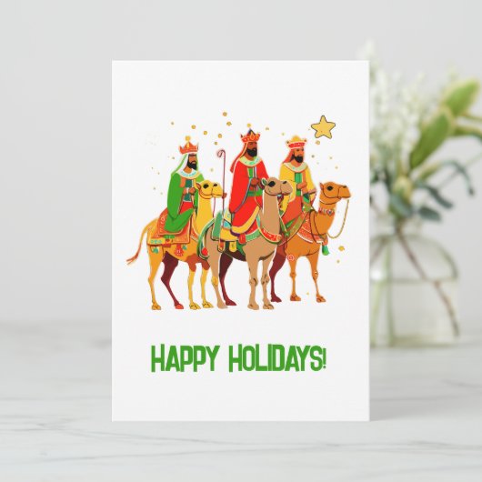 Alebrijes Folk Art Drie Magi Kings  Feestdagenkaart (Staand voorkant)