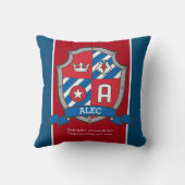 Alec naam betekent rood blauw vogelkam kussen (Achterkant)