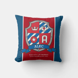 Alec naam betekent rood blauw vogelkam kussen